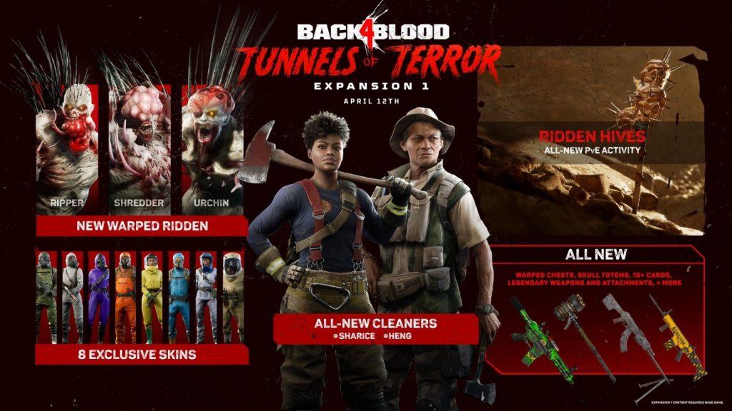 Back 4 Blood Tunnels of terror expansion details