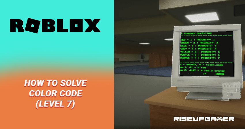 Roblox: How To Solve Color Code (Level 7)
