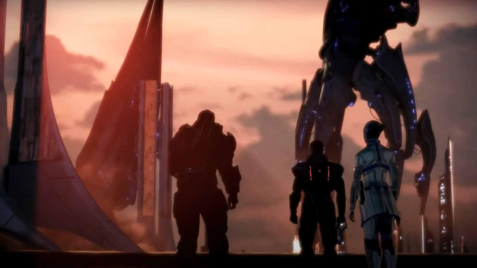 Mass Effect Soldiers Reapers Sunset