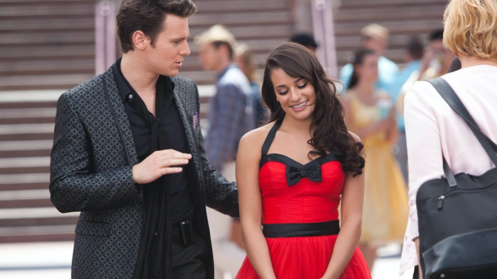 Glee Lea Michele and Jonathan Groff