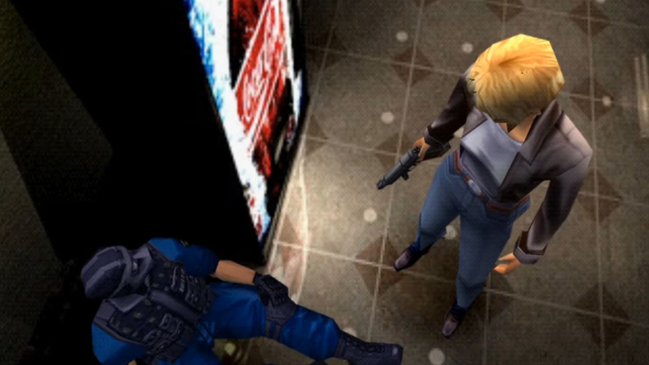 Aya speaking to Police Officer in Parasite Eve II