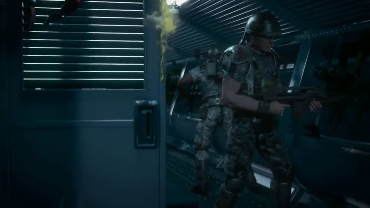 Acid burning a locker in Alien: Colonial Marines