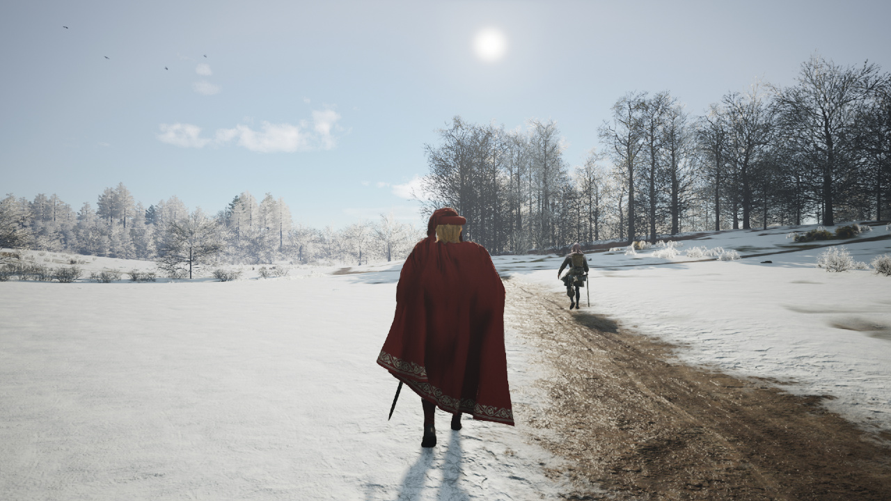 Snow and Player Character in Manor Lords